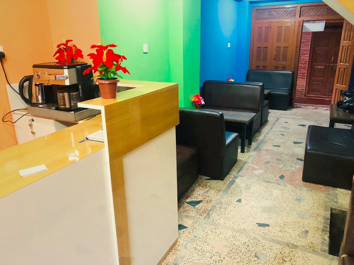 Reception desk and welcome lounge